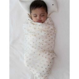 Tiber Taber Unisex Baby Soft Brocade Swaddle-Cream-image-5