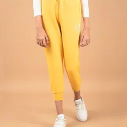CRIMSOUNE CLUB Cotton Solid Joggers- Mustard-picture-21