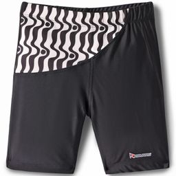 ROVARS Swimming Trunks with Abstract Print - Black & White-picture-8