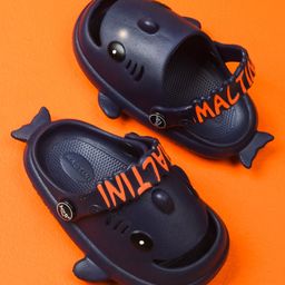 KATS Fish Designed Slingback Clogs - Navy Blue-image-82