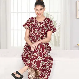 For You For Me Printed Maxi Nightdress-89