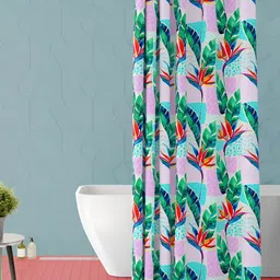 ArtzFolio Pink & Green Printed Waterproof Shower Curtain-image-45