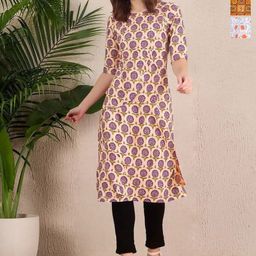 Anouk Rustic Women Pack of 3 Ethnic Motifs Printed Straight Crepe Kurta-image-5