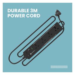Portronics Power Plate 10 Extension Board with 4 Universal Sockets 3 Meter Long Cord 1500 Watts 6 Amp Multi Plug for Office and Home Appliances-Black image 2