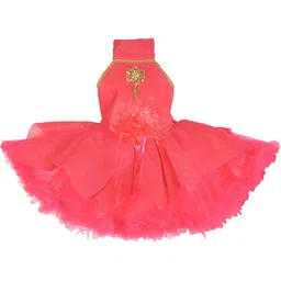 VILLATA FASHION Embellished Halter Neck Georgette Fit & Flare Dress-30