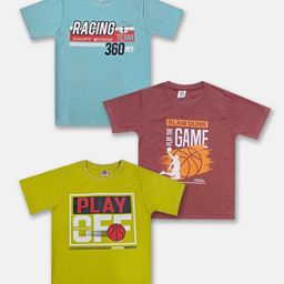 Here&Now X Game Begins Boys Set of 3 Assorted Printed T-shirts-11