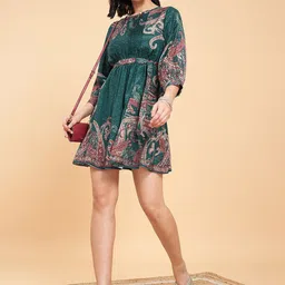 Marigold Lane Women Ethnic Motifs Printed Fit & Flare Dress-picture-5