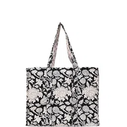 Block N Style Floral Printed Shopper Tote Bag with Quilted-image-85