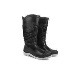 Borris Life High Ankle Black Upper and Grey Sole Safety Gum Boots Size 6 UK-image-27