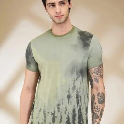 Being Human Green Cotton Regular Fit Printed T-Shirt-picture-31