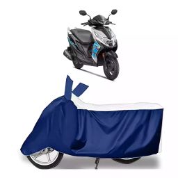 Auto Pearl Bike Cover for Honda Dio (White & Blue)-image-39