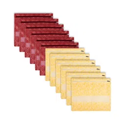 Aura Maroon & Yellow 12 Pieces Printed Single Saree Bags Organisers-picture-21