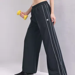 HRX by Hrithik Roshan Women Contrast Piping Rapid-Dry Flared Training Track Pants-image-49