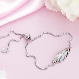 Zavya 92.5 Sterling Silver Eternal Leafy Foliage Flexible Fit Bracelet for Women-image-4