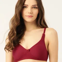 Lady Lyka Maroon Non Wired Non Padded T-Shirt Bra-picture-28