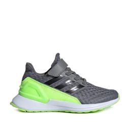 Adidas Kids RapidaRun EL K Grey & Signal Green Running Shoes-image-12