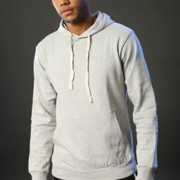 Campus Sutra Light Grey Solid Hoodie-picture-38