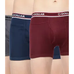 Dollar Bigboss Multicolor Solid Cotton Trunks (Pack of 3)-picture-14