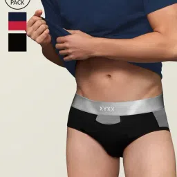 XYXX Red & Black Briefs (Pack Of 3)-picture-48