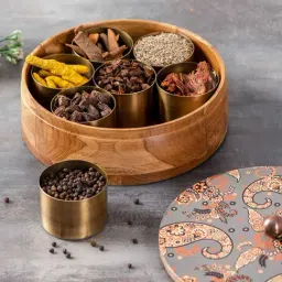 Nestroots Gray masala box for kitchen Masala dani spice rack containers for kitchen storage spice-image-69