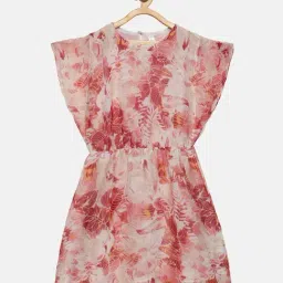 Kiddopanti Kids Red Floral Print Dress-image-14