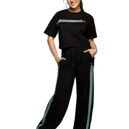 The Souled Store Black Printed Top with Pants-image-15