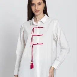 SHAYE White Shirt Collar Full Sleeves Casual Shirt For Women-image-21