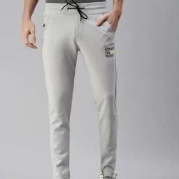 SHOWOFF Grey Cotton Regular Fit Trackpants-image-60