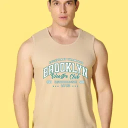 WOOSTRO Pack Of 2 Printed Super Combed Cotton Gym Vests VWS26(ENJOY RUST)(BKLN RUST) image 2