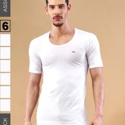 Lux Nitro White Cotton Regular Fit Solid Vest (Pack of 6)-image-28
