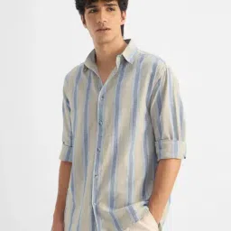The Souled Store Off White Regular Fit Stripes Shirt-picture-16