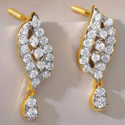 GIVA 18k Yellow Gold Opulent Halo Lab Grown Diamond Earrings-image-14