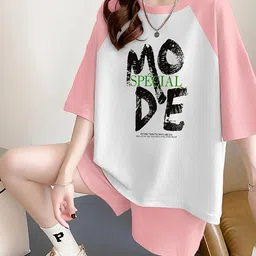 JC Mode Printed T-shirt with Shorts-image-4