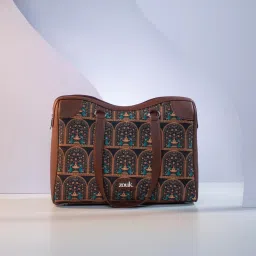 ZOUK Royal Indian Peacock Motif Printed Tote Handbag image 2