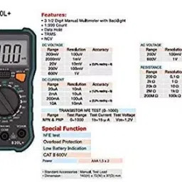 HTC DM-830L+ Digital Manual Multimeter with Backlight image 4