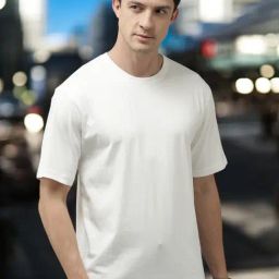 Kryptic White Cotton Loose Fit Oversized Drop Shoulder T-Shirt-image-3