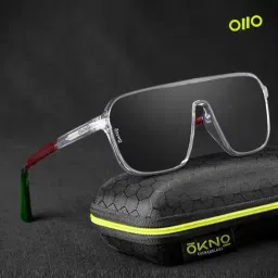 OKNO Airrage Black UV Protection Rectangular Unisex Sunglasses-picture-0