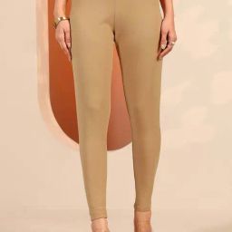 Libas Beige Cotton Slim Fit Leggings-image-94