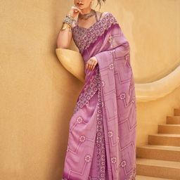 Anouk Ethnic Motifs Poly Georgette Bagru Saree-picture-42