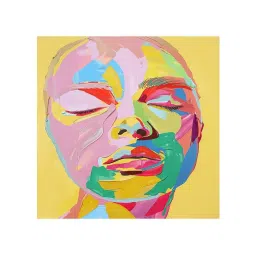 999Store Multicolor Canvas Colorful Expressionist Face Wrapped Painting image 2