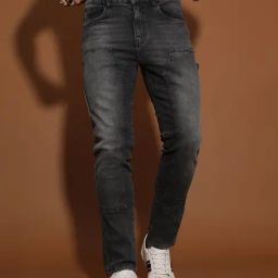 Belliskey Black Tapered Fit Lightly Washed Jeans-image-52