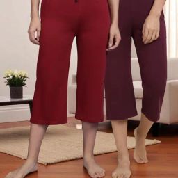 Kryptic Maroon & Burgundy Solid Capris - Pack Of 2-picture-16