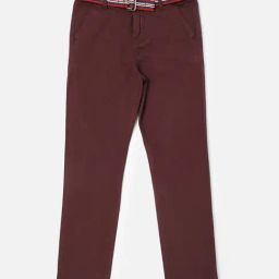 Allen Solly Junior Maroon Solid Trousers-picture-21