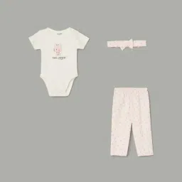 Juniors by Lifestyle Girls White Cotton Printed Gift Set-picture-8