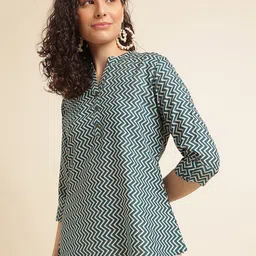all about you Floral Print Mandarin Collar Roll-Up Sleeves Top-image-33