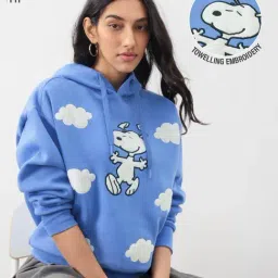 The Souled Store Blue Graphic Hooded Sweatshirt-picture-40