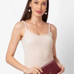 Caprese Helene Maroon Faux Leather Floral Wallet-image-26