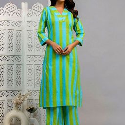 Atha Fashion Blue & Green Aurline Co-Ord Set-image-80