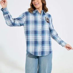 Styli Blue Chequered Shirt-image-45
