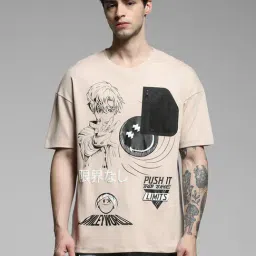 Jack & Jones Brown Cotton Loose Fit Printed T-Shirt-picture-5